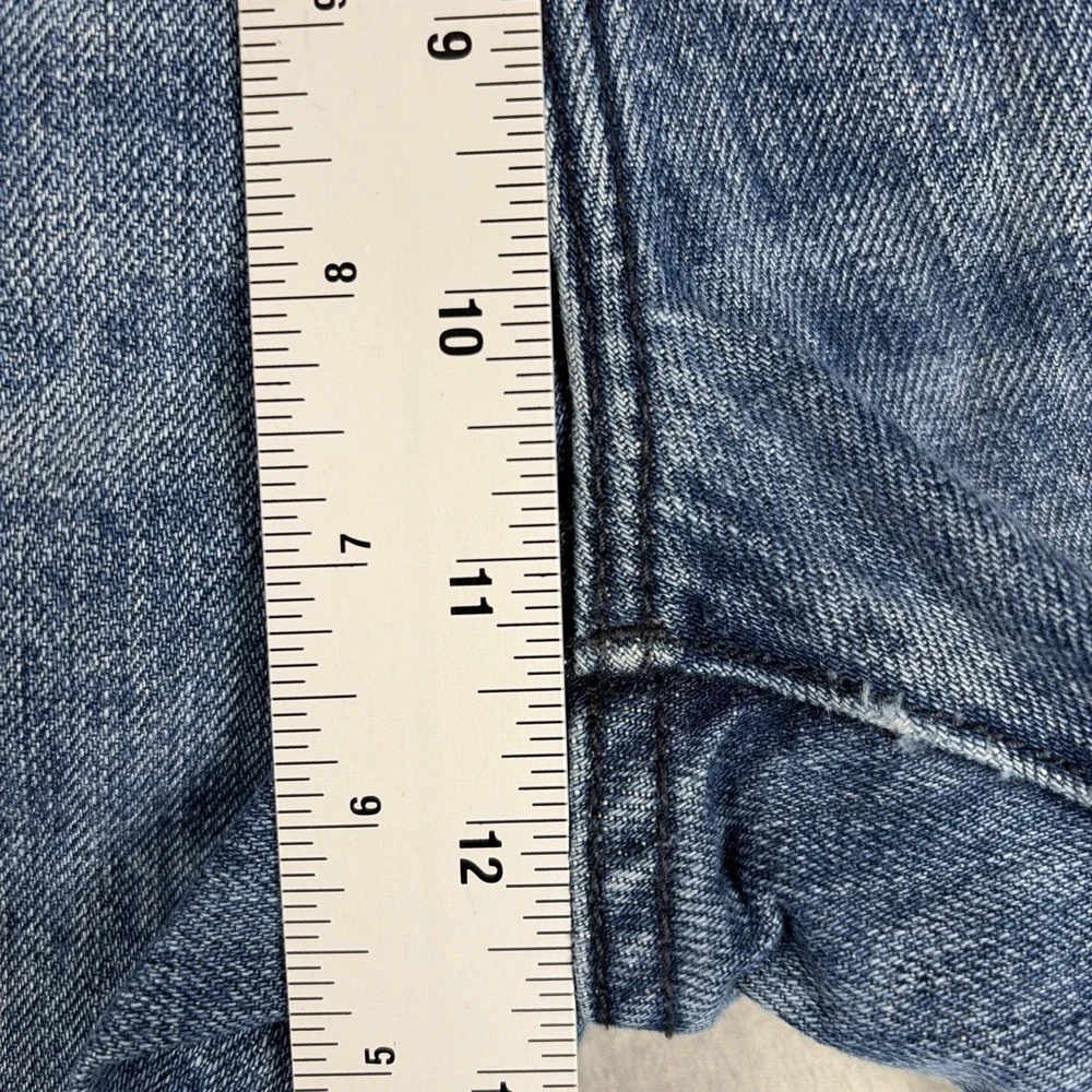 Banana Republic Jeans Mens 36x34 Blue Selvedge Slim Fit Distressed Button Fly